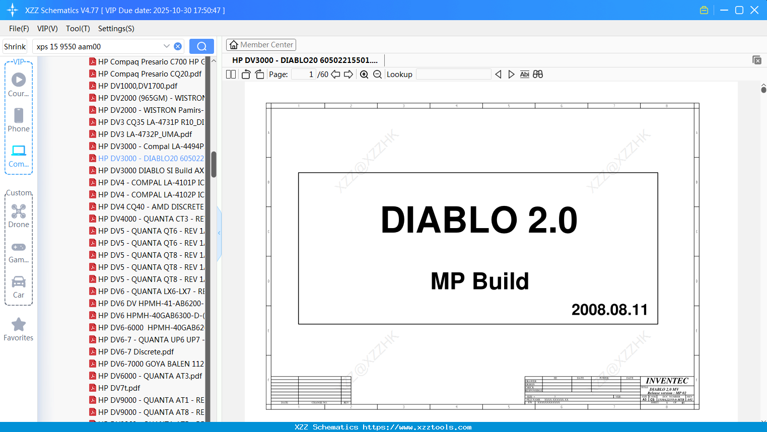 Laptop HP DV3000 - DIABLO20 60502215501